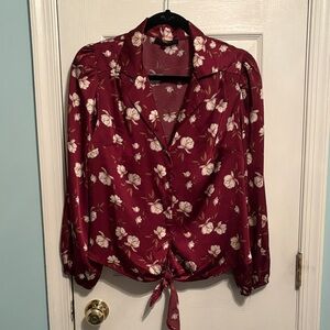 Eclair floral tie front top